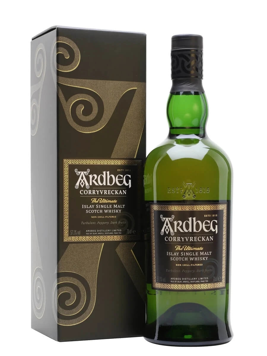 Ardbeg Corryvreckan Islay Single Malt Scotch Whisky 70cl bottle on a white background