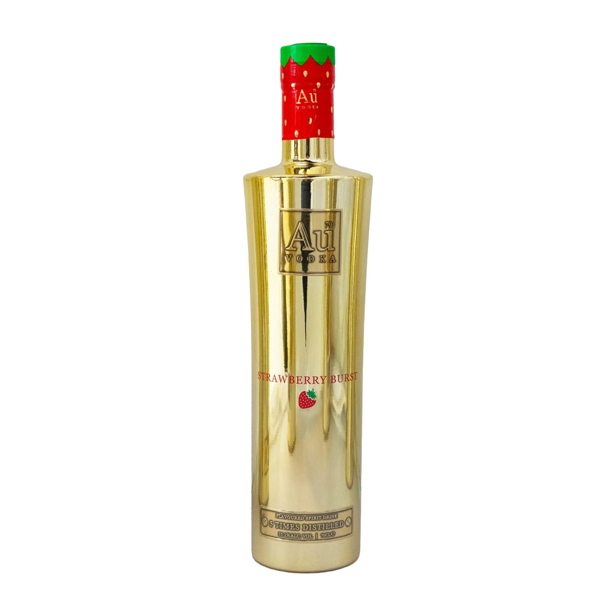 Au Vodka Strawberry Burst bottle on white background