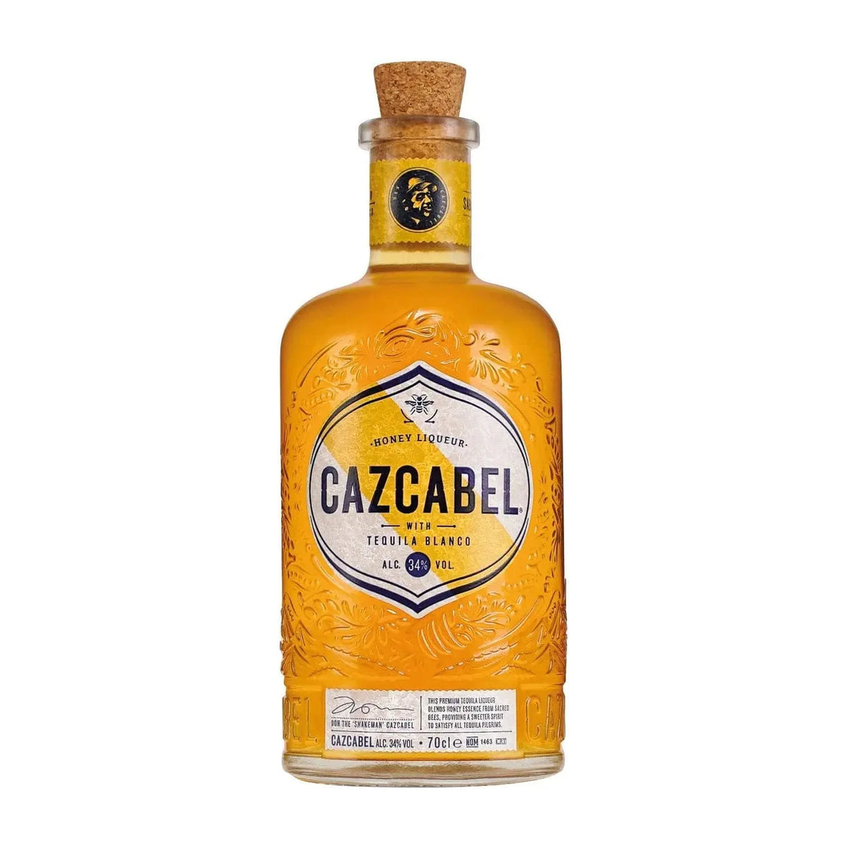 Cazcabel Tequila Honey Liqueur 70cl bottle, 34% ABV honey liqueur with tequila blanco