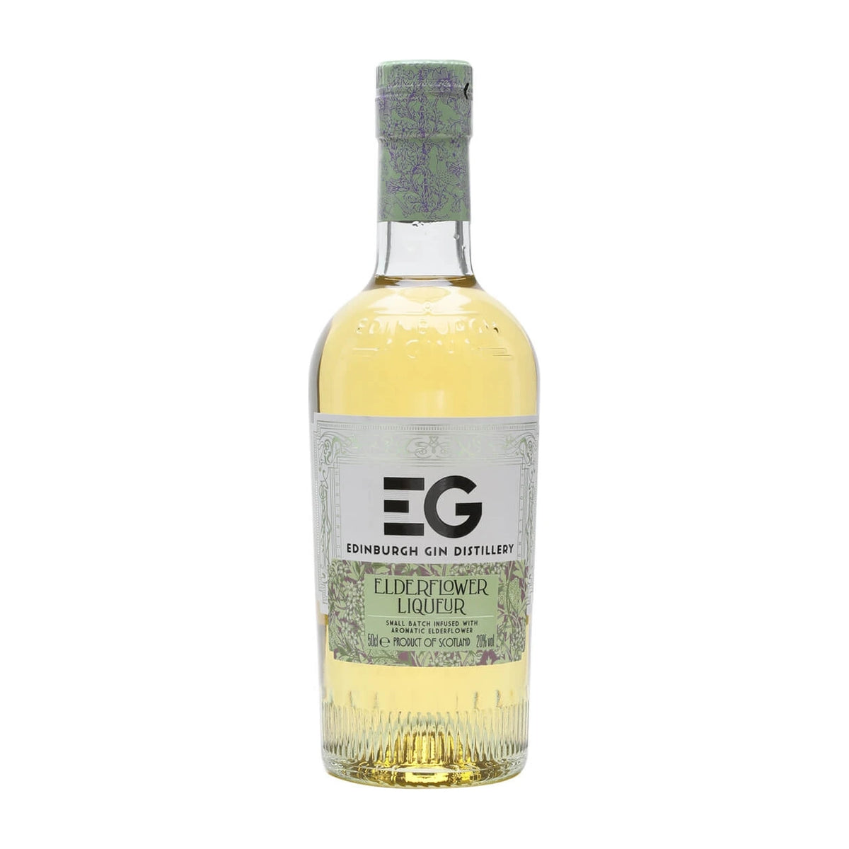 Edinburgh Gin Elderflower Liqueur 50cl bottle on a white background