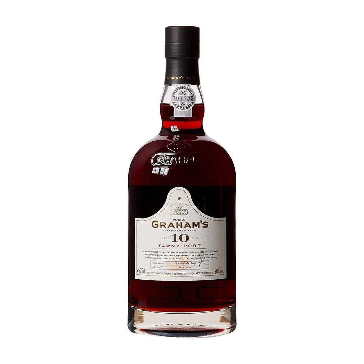 Graham's 10 Year Old Tawny Port 75cl bottle on a white background