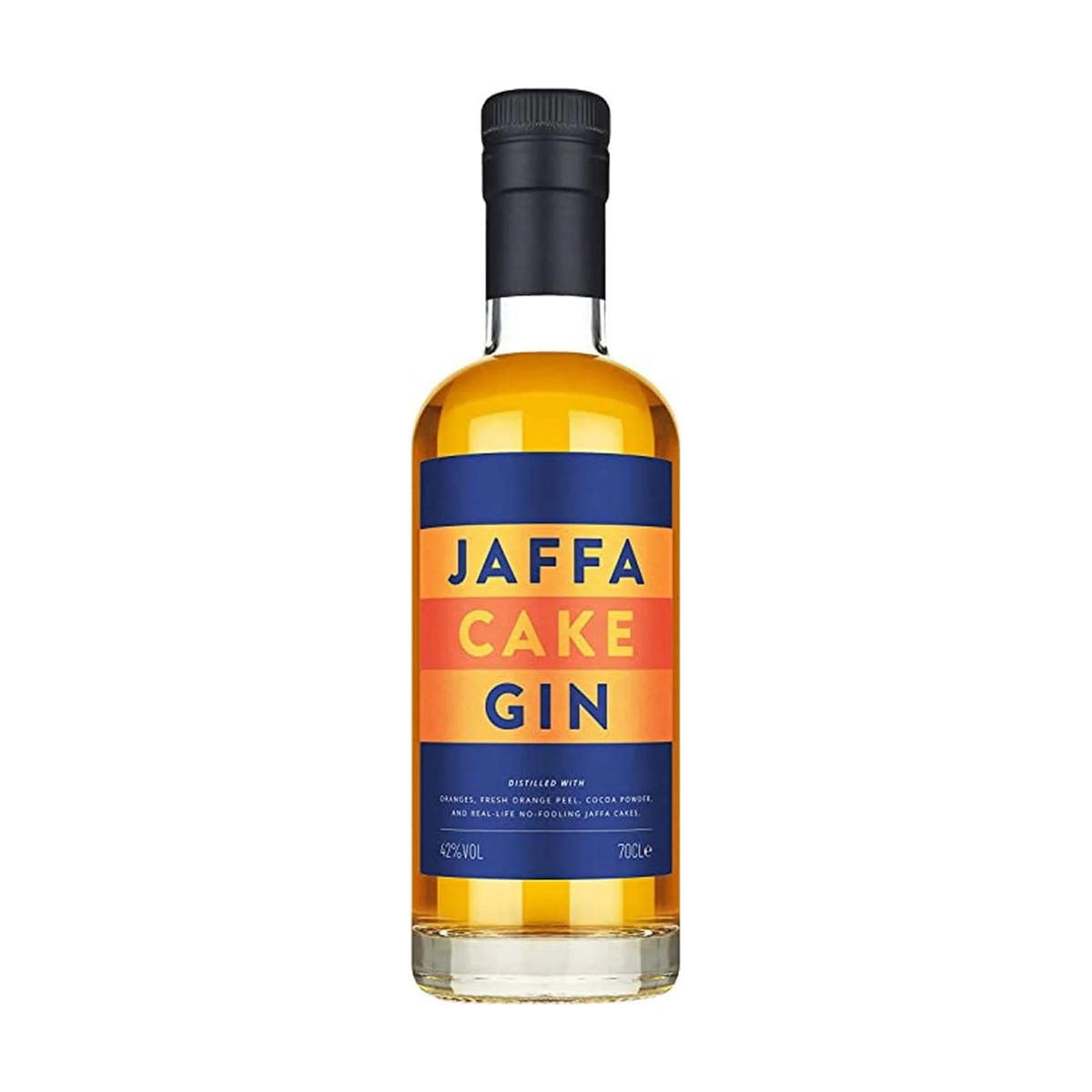 Jaffa Cake Gin 70cl bottle on a white background