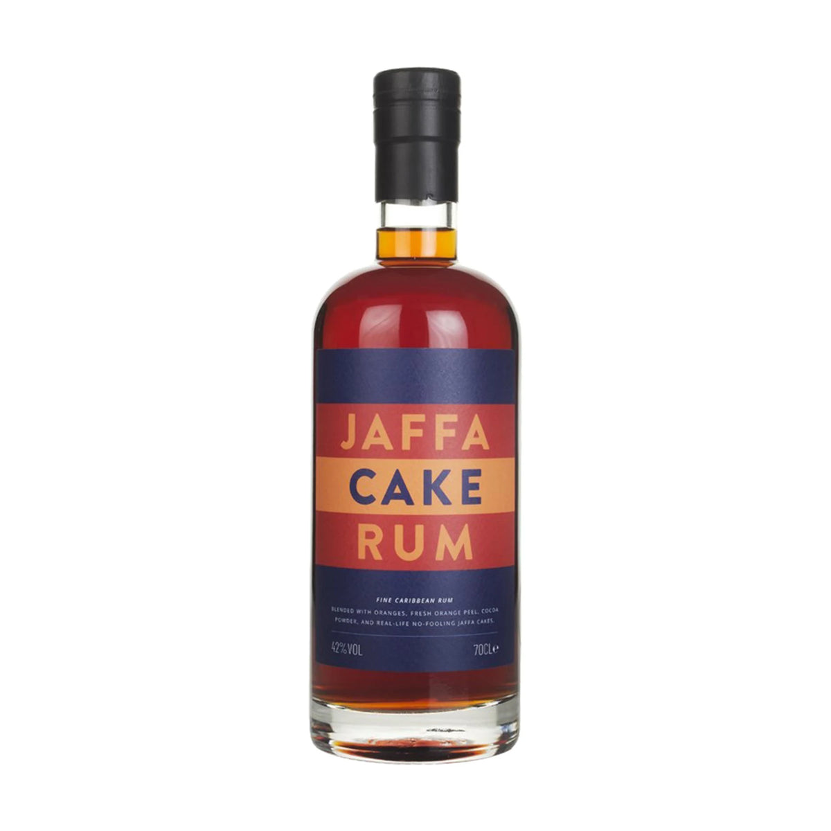 Jaffa Cake Rum 70cl bottle on a white background