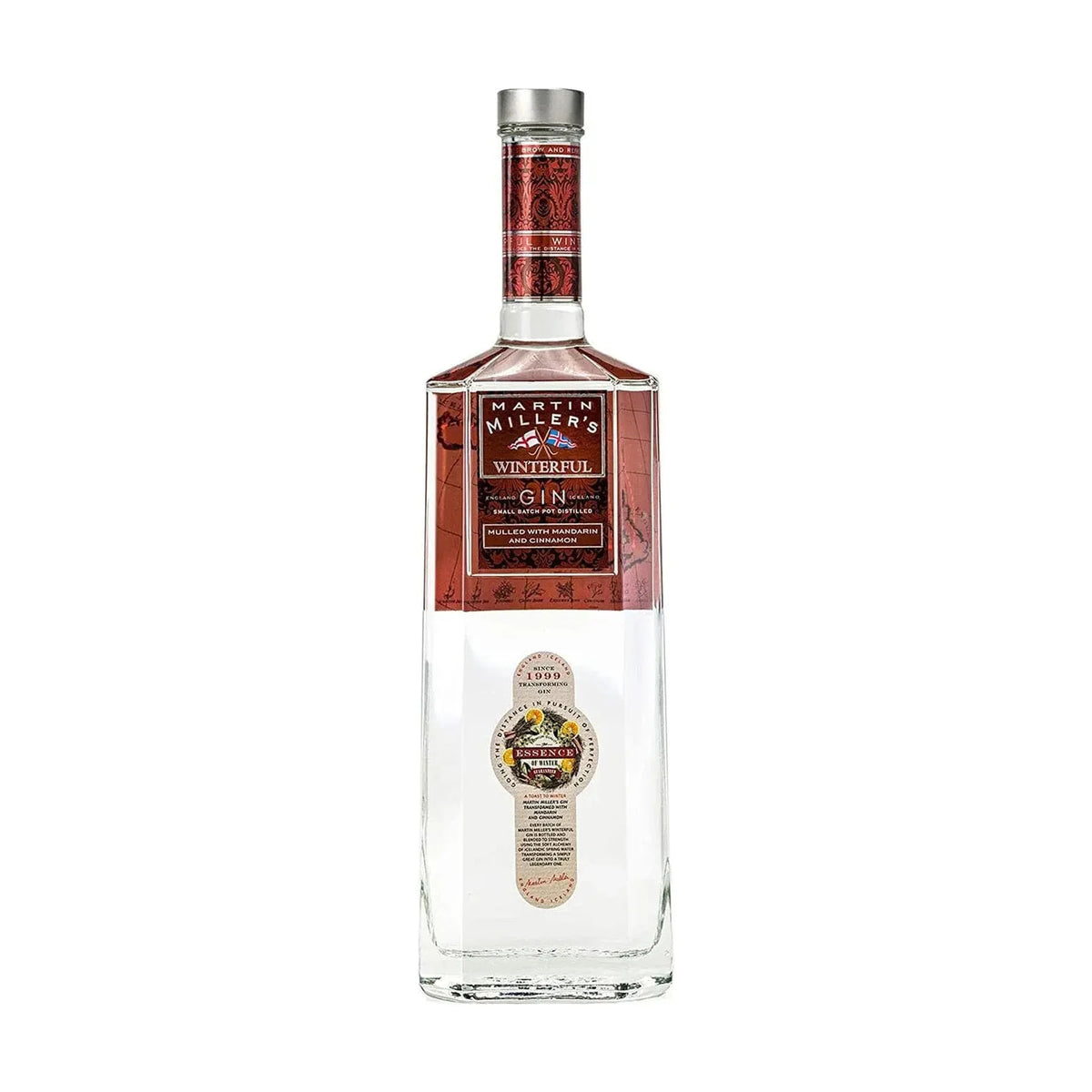 Martin Miller’s Winterful Gin 70cl bottle on a white background