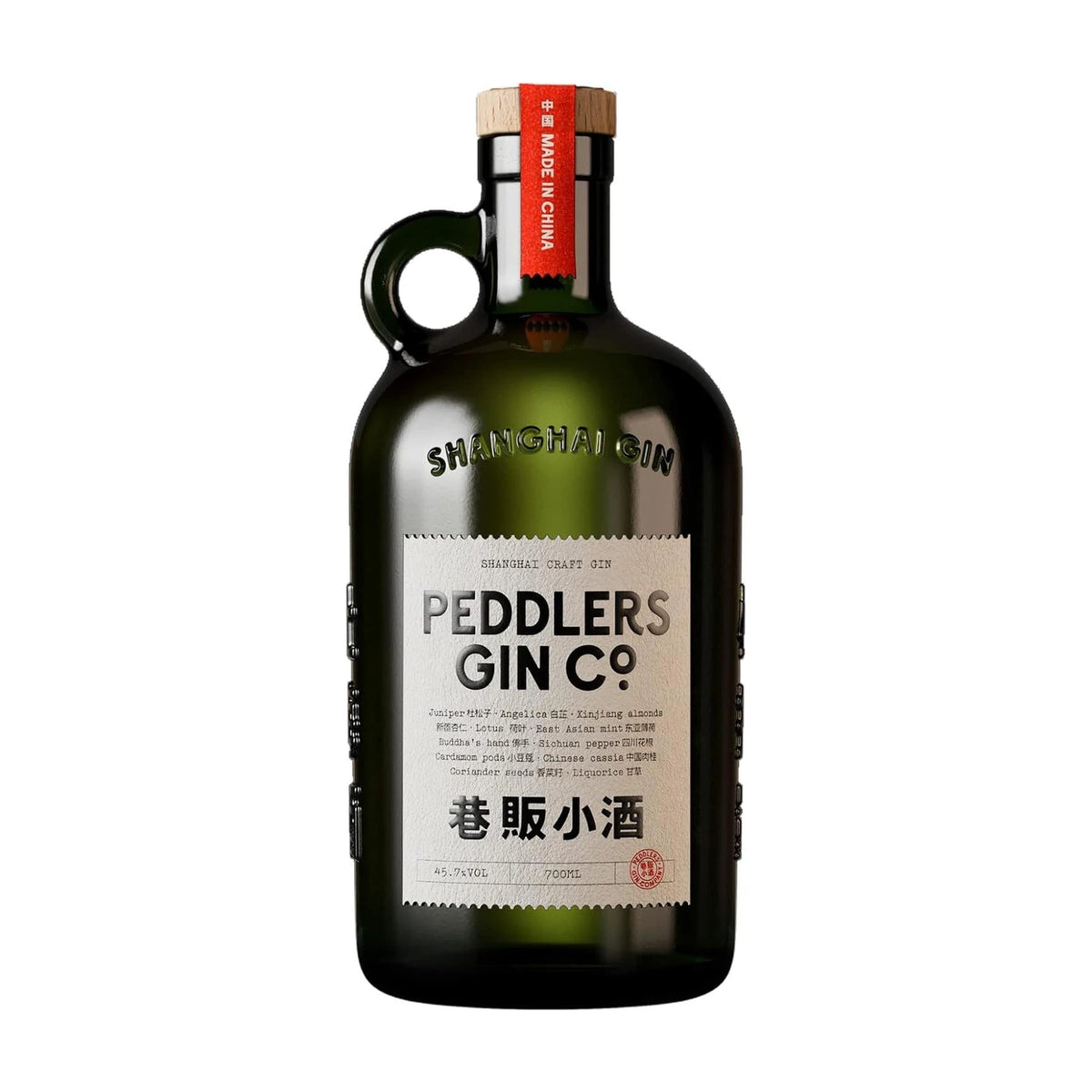 Peddlers Shanghai Craft Gin 70cl bottle on a white background