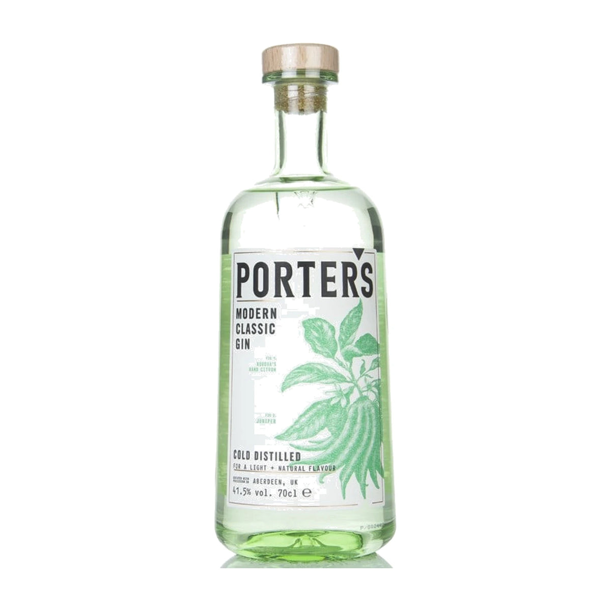 Porter's Modern Classic Gin 70cl bottle on a white background