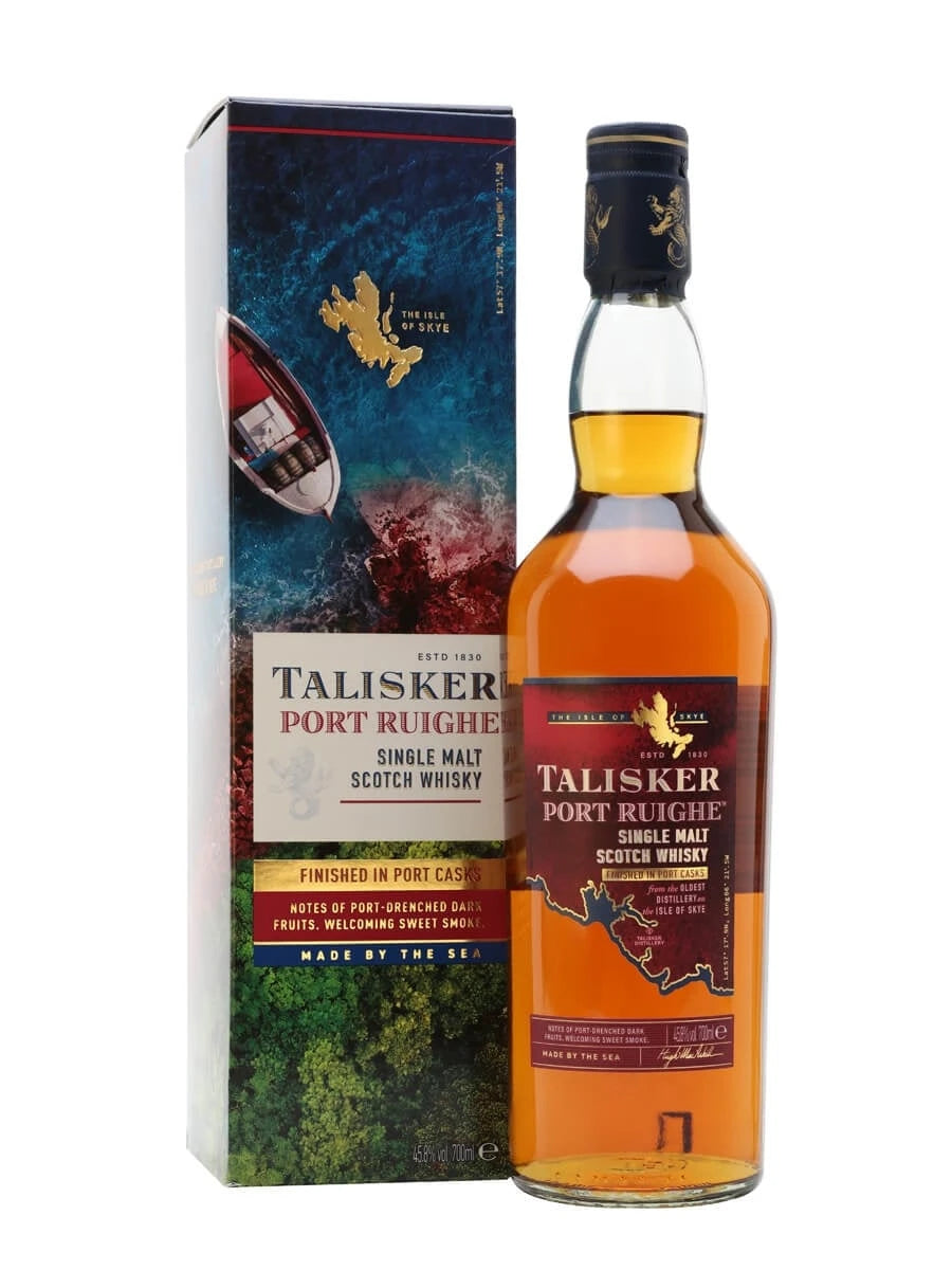 Talisker Port Ruighe Island Single Malt Scotch Whisky 70cl bottle on a white background
