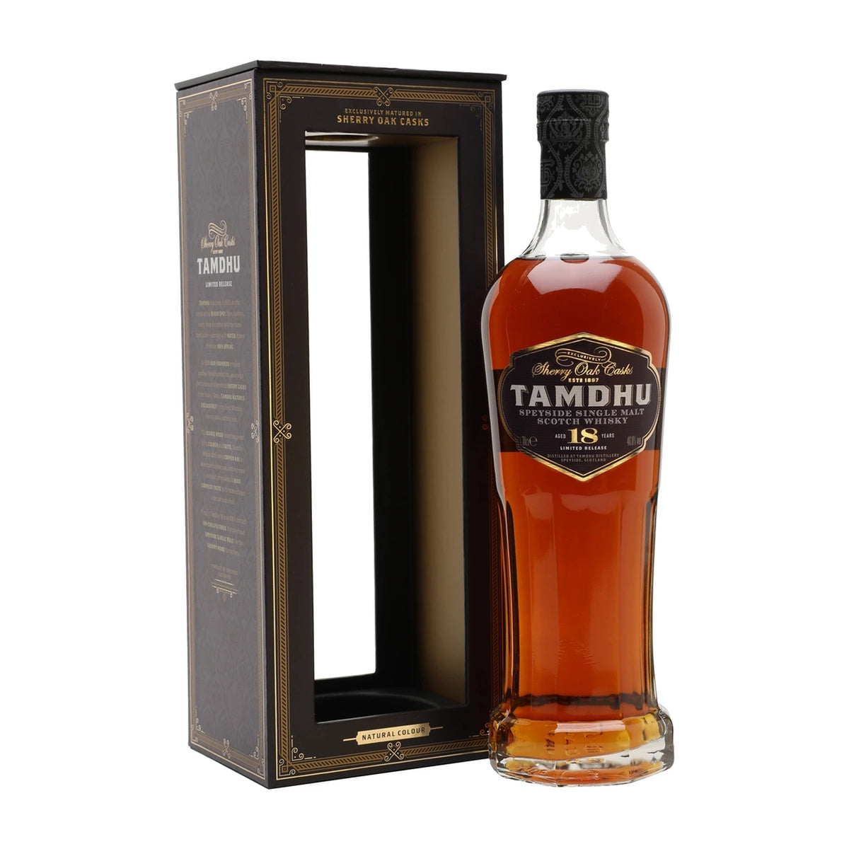 Tamdhu 18 Year Old Sherry Cask Matured Speyside Single Malt 70cl bottle on a white background