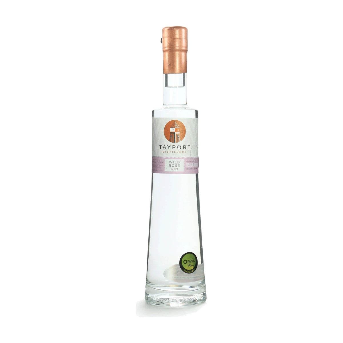 Tayport Distillery Wild Rose Gin 50cl bottle on a white background