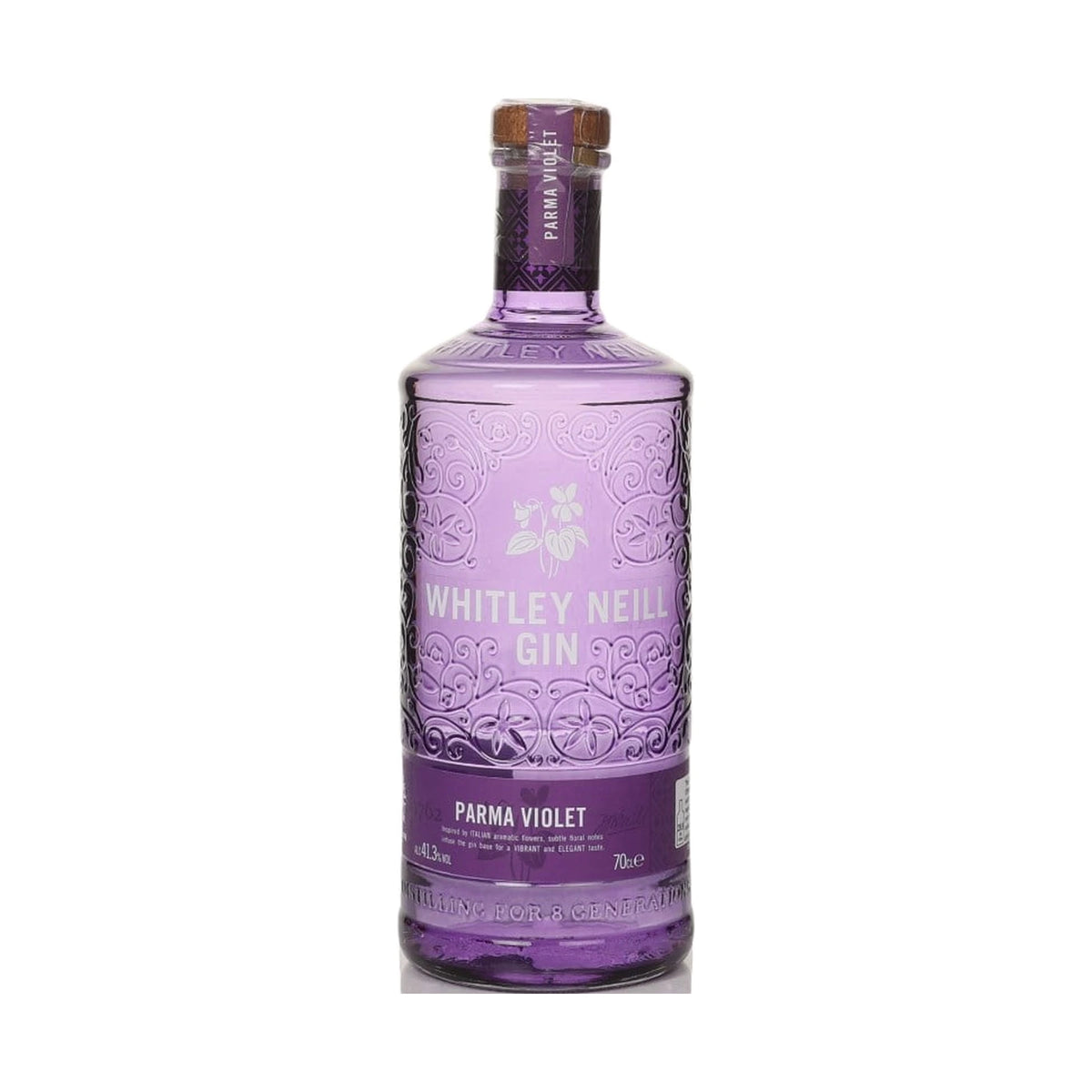 Whitley Neill Handcrafted Parma Violet Gin 70cl bottle on a white background