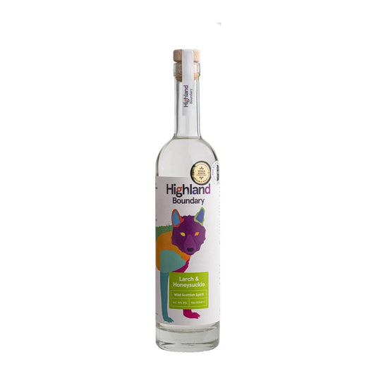 Highland Boundary Larch and Honeysuckle Wild Scottish Spirit 50cl bottle on a white background