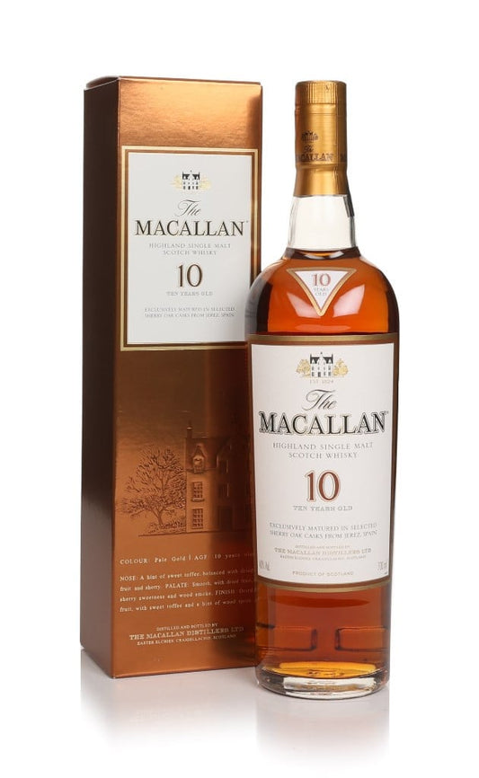 Macallan 10 Year Old Sherry Oak Speyside Single Malt Scotch Whisky, 70cl bottle