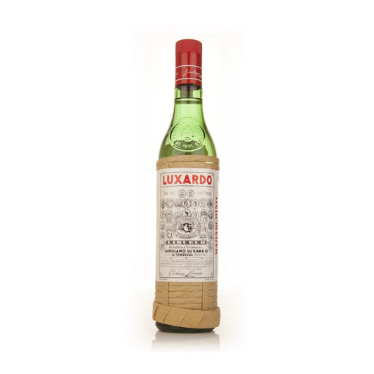 Bottle of Luxardo Maraschino Originale Liqueur 70cl on a white background