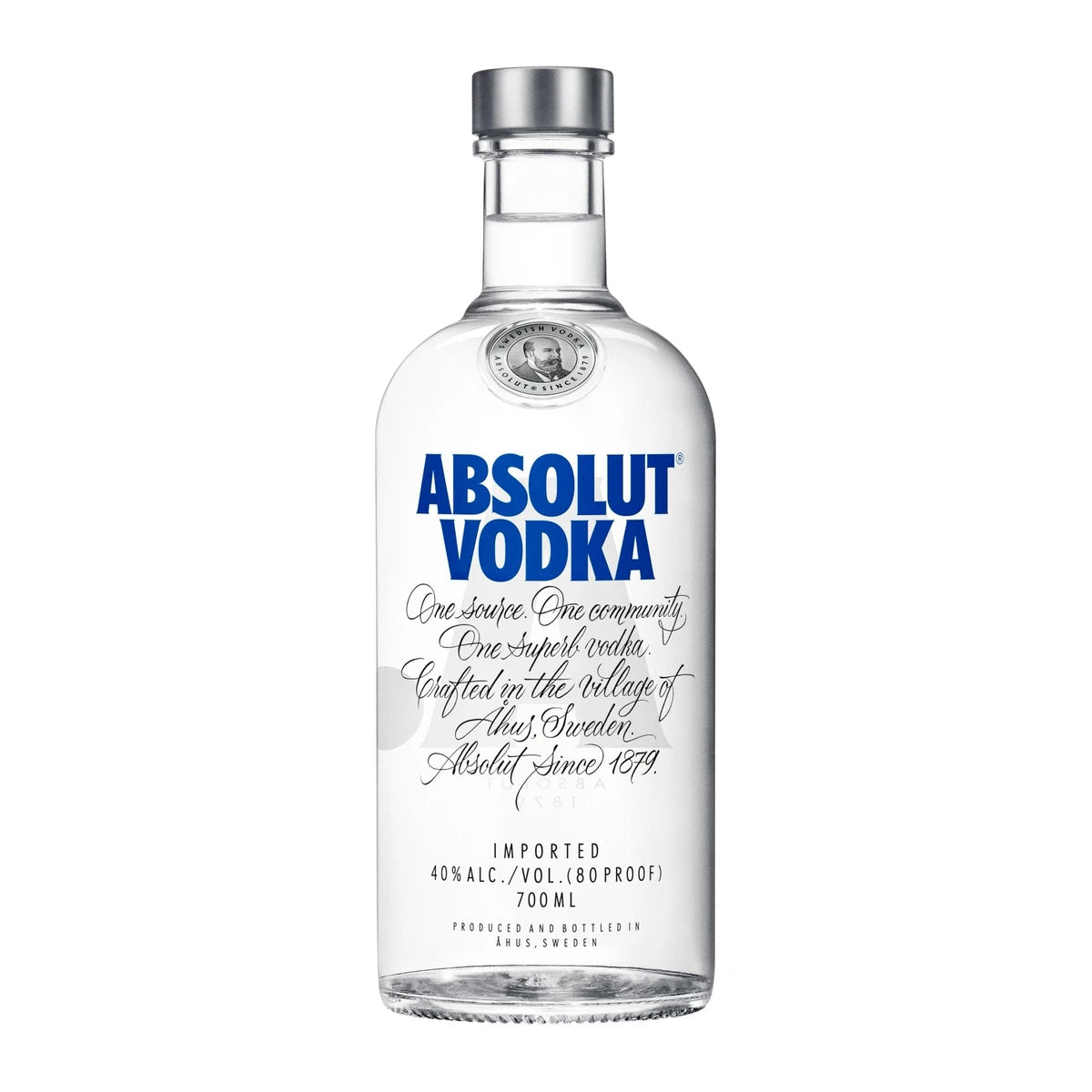 Absolut Vodka 70cl bottle on a white background