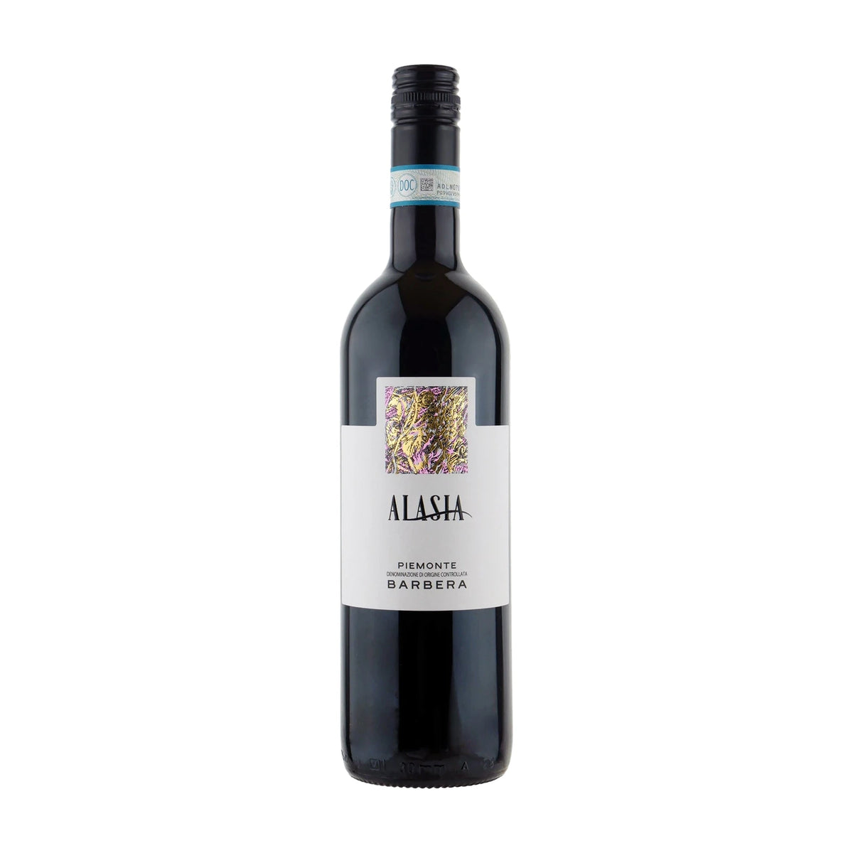 Alasia Piemonte Barbera 75cl bottle on a white background