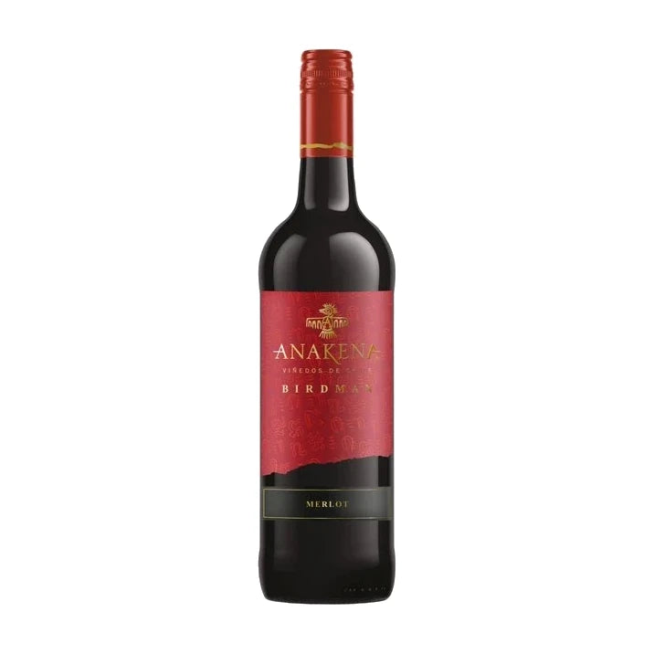 Anakena Birdman Merlot, 75cl bottle on a white background