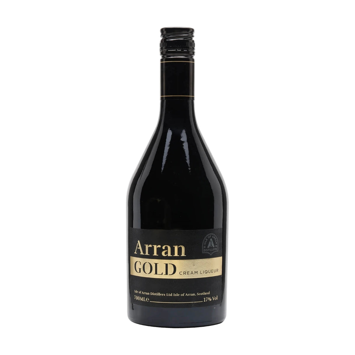 Arran Gold Malt Cream Liqueur, 70cl bottle on a white background