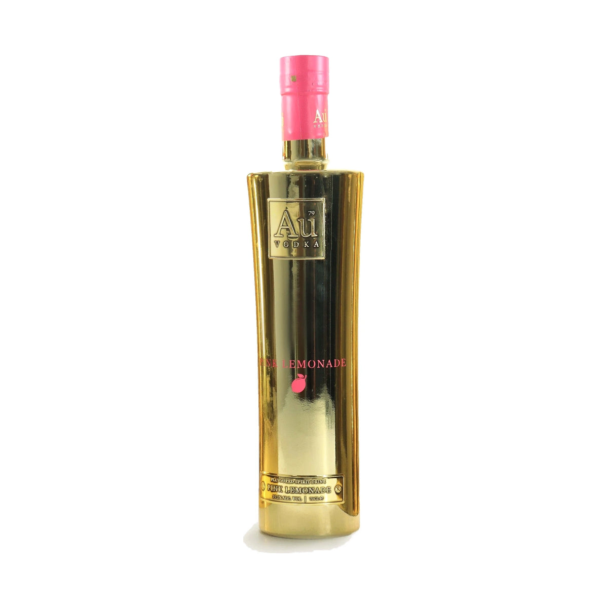 Au Vodka Pink Lemonade 70cl bottle on a white background