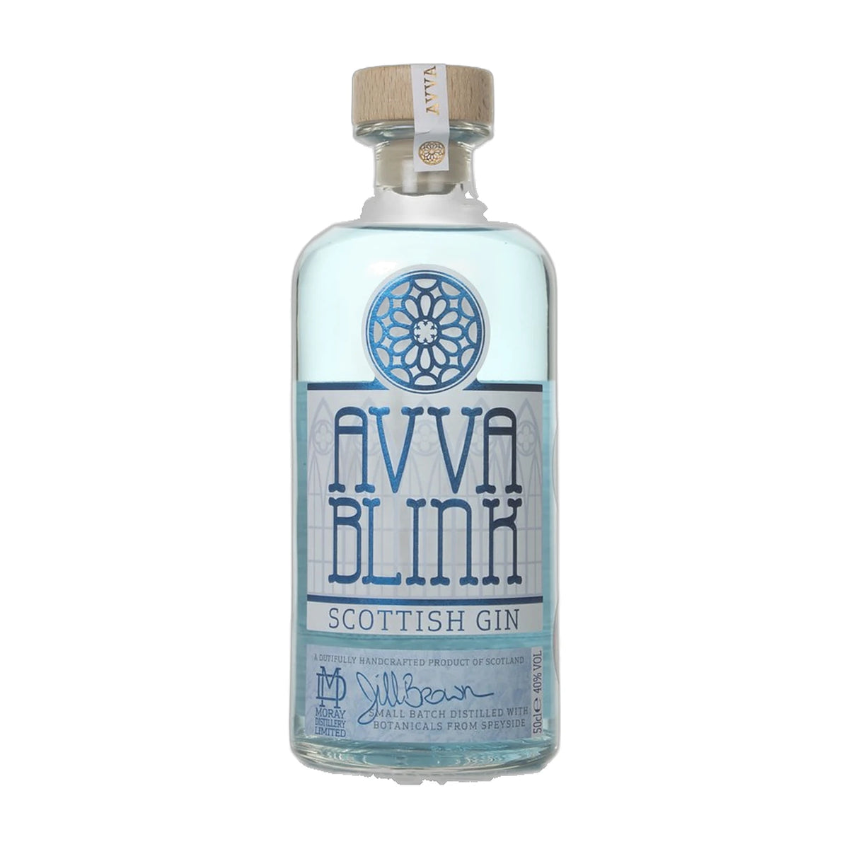 Avva Blink Scottish Gin, 50cl bottle on a white background