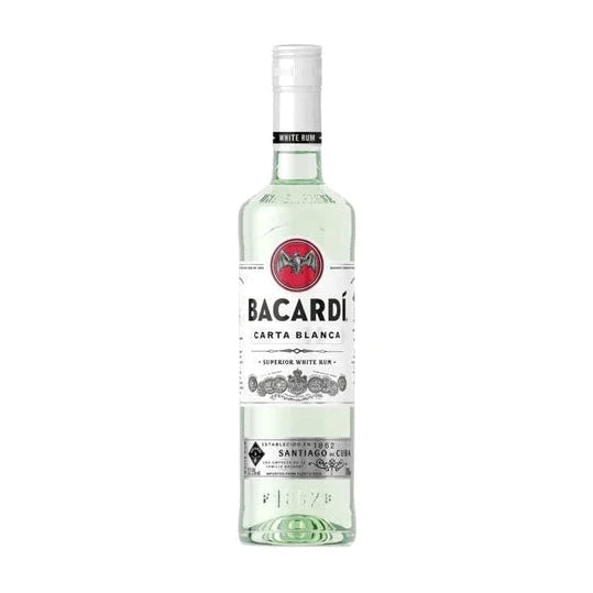 Bacardi Carta Blanca Superior White Rum, 70cl bottle on a white background