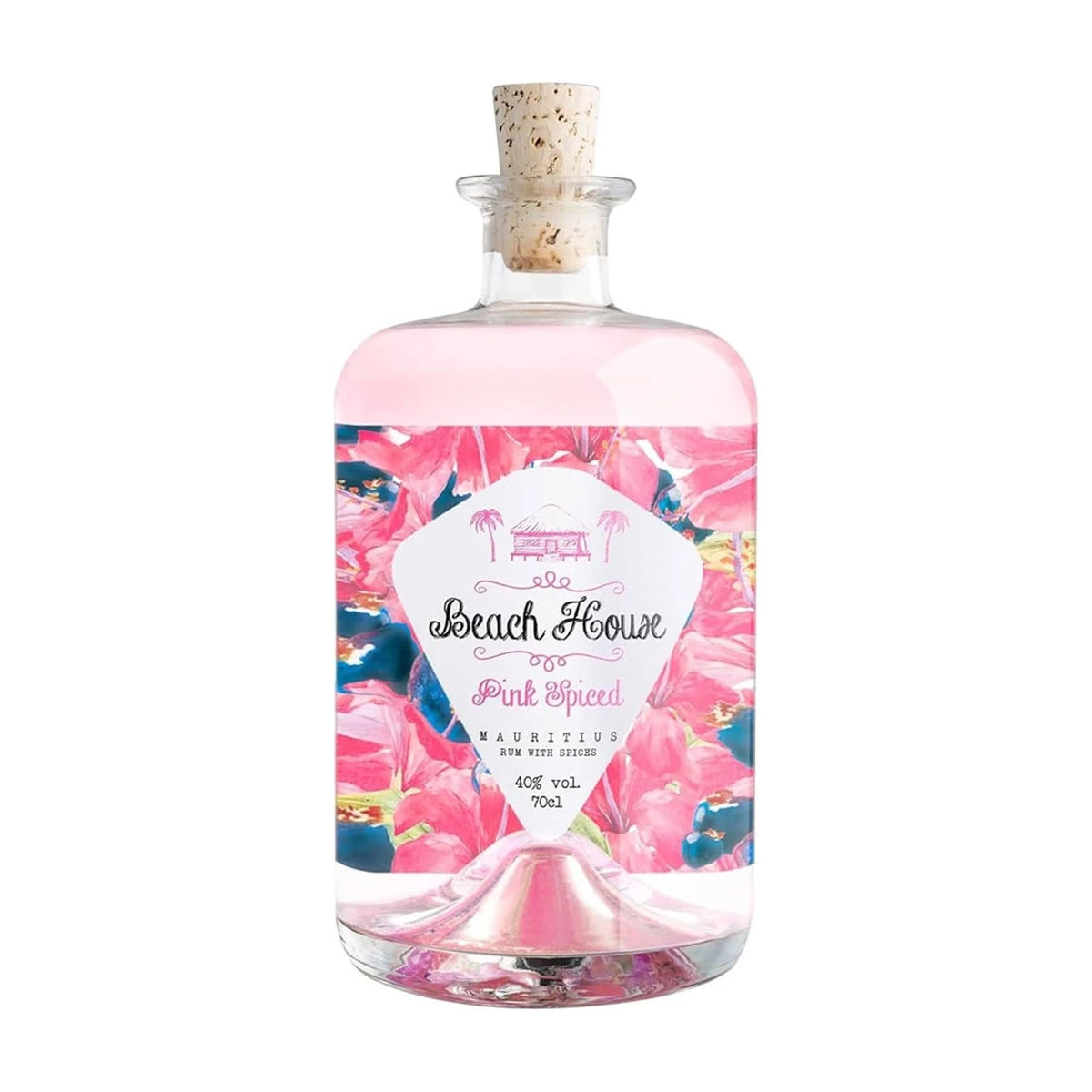 Beach House Pink Spiced Rum 70cl bottle on a white background