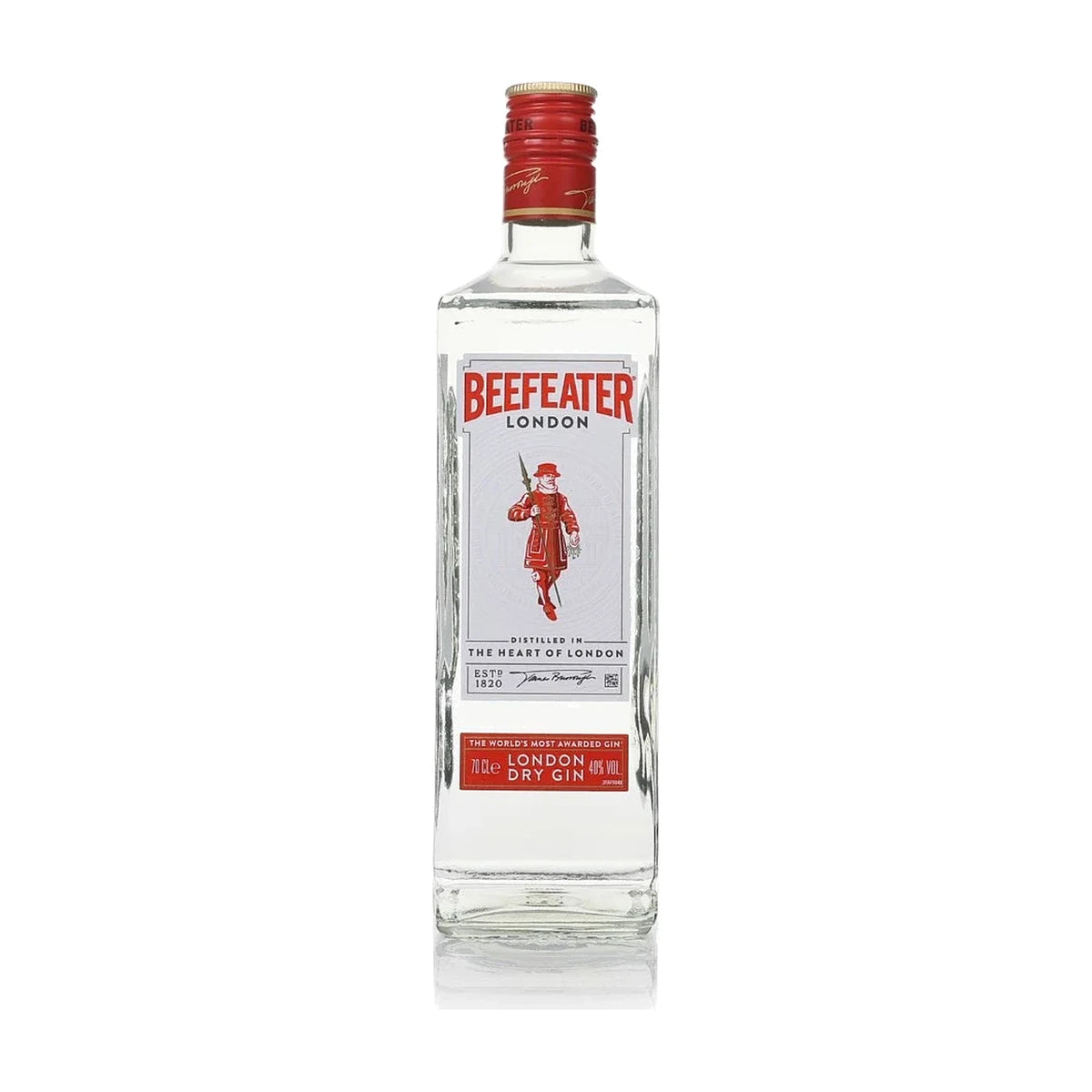 Beefeater London Dry Gin, 70cl bottle on a white background