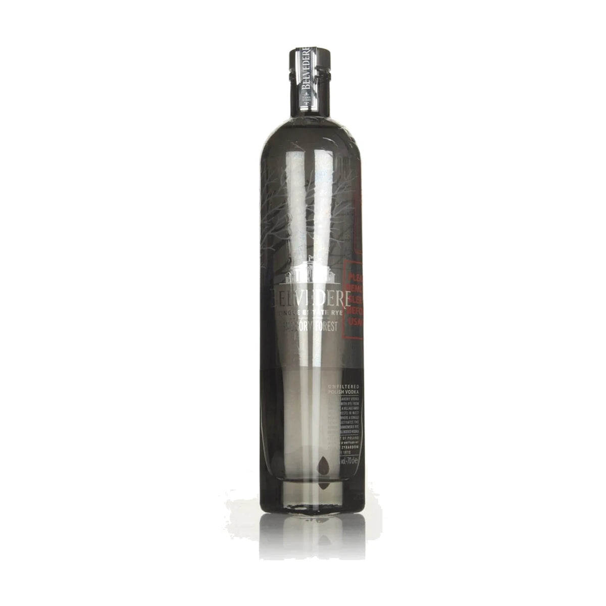 Belvedere Single Estate Rye Vodka Smogóry Forest, 70cl bottle on a white background