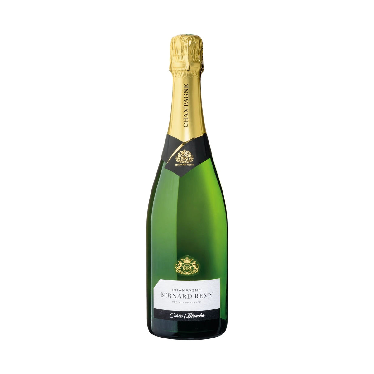 Bottle of Bernard Remy Brut Carte Blanche NV Champagne, 75cl, on a white background
