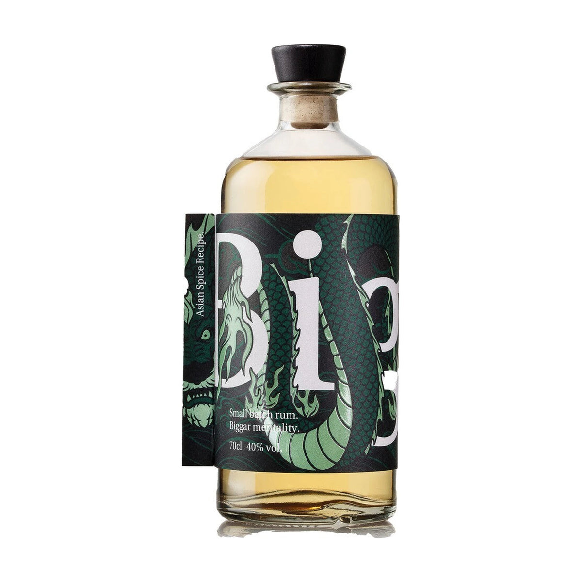 Biggar Asian Spiced Rum 70cl bottle on a white background
