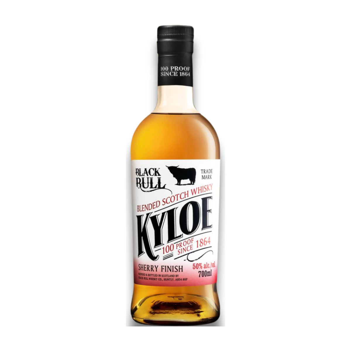 Black Bull Kyloe Sherry Cask Finish Blended Scotch Whisky 70cl bottle on a white background