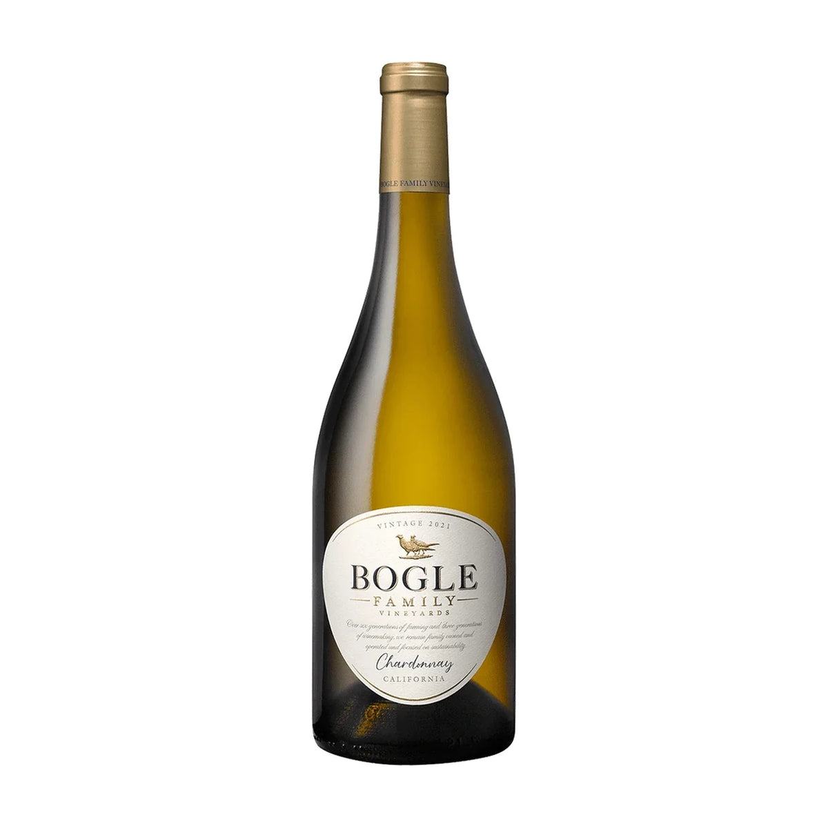 Bogle Vineyards Chardonnay, California, 75cl bottle on a white background