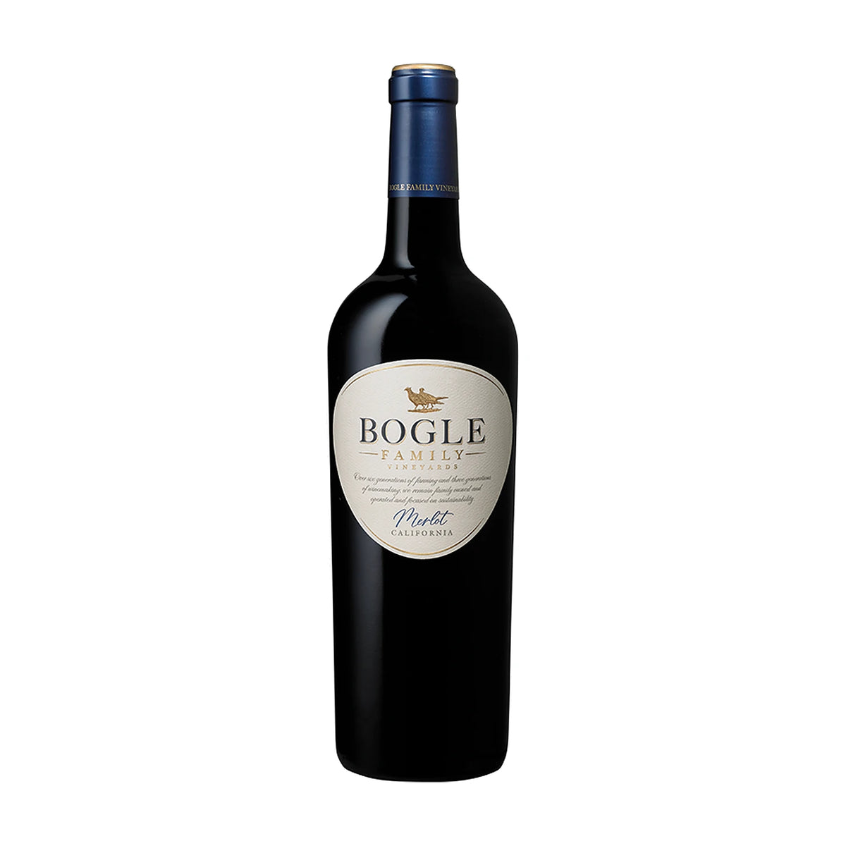 Bogle Vineyards Merlot, Clarksburg, California, 75cl bottle on a white background