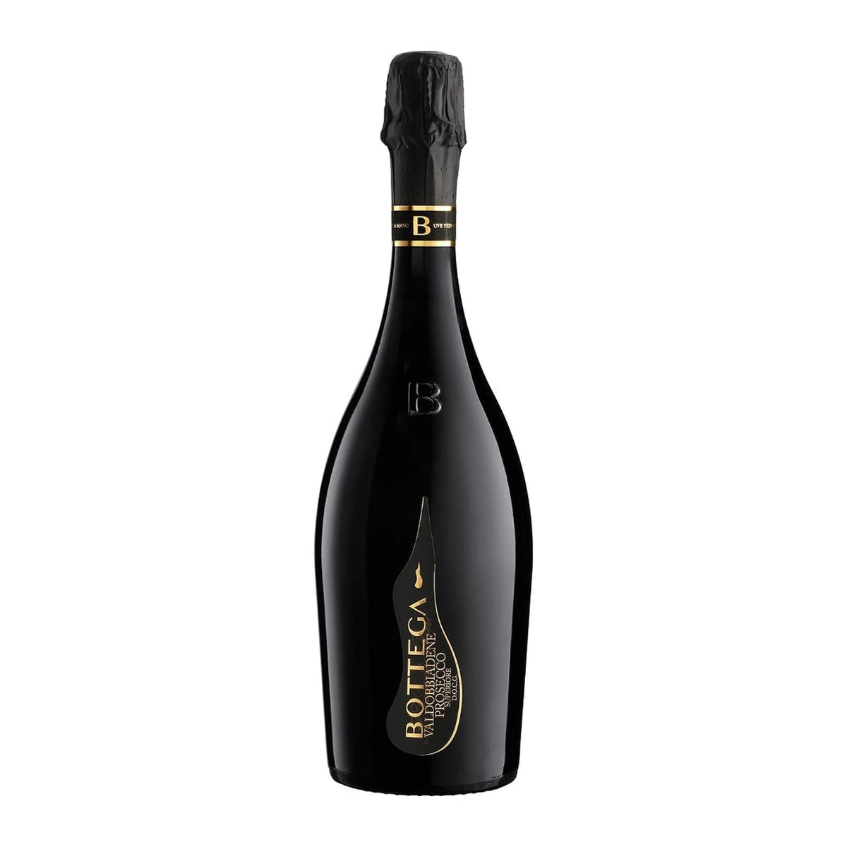 Bottega Il Vino dei Poeti Valdobbiadene Prosecco Superiore DOCG 75cl bottle on a white background