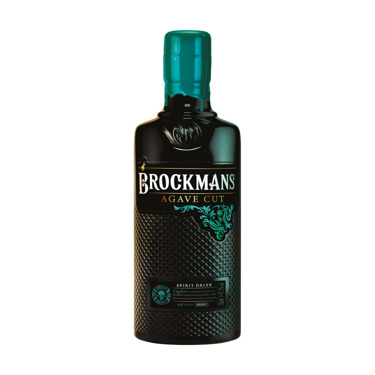 Brockmans Agave Cut Gin 70cl bottle on a white background