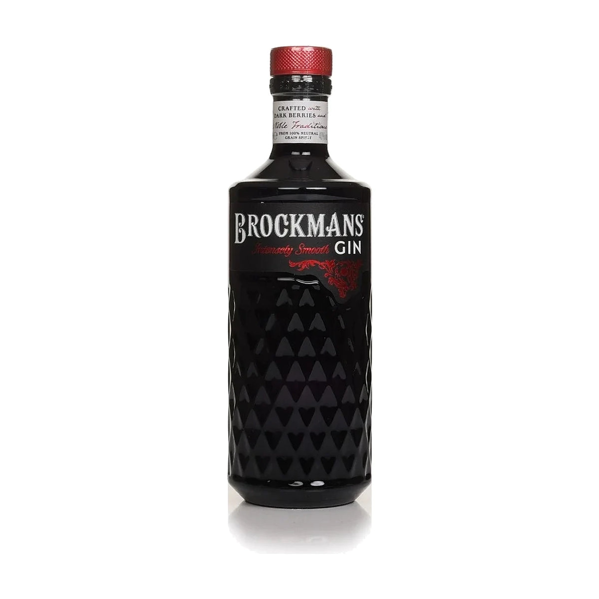 Brockmans Intensely Smooth Gin, 70cl bottle on a white background