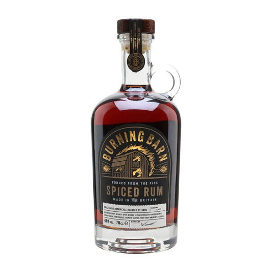 Burning Barn Spiced Rum 70cl bottle on a white background