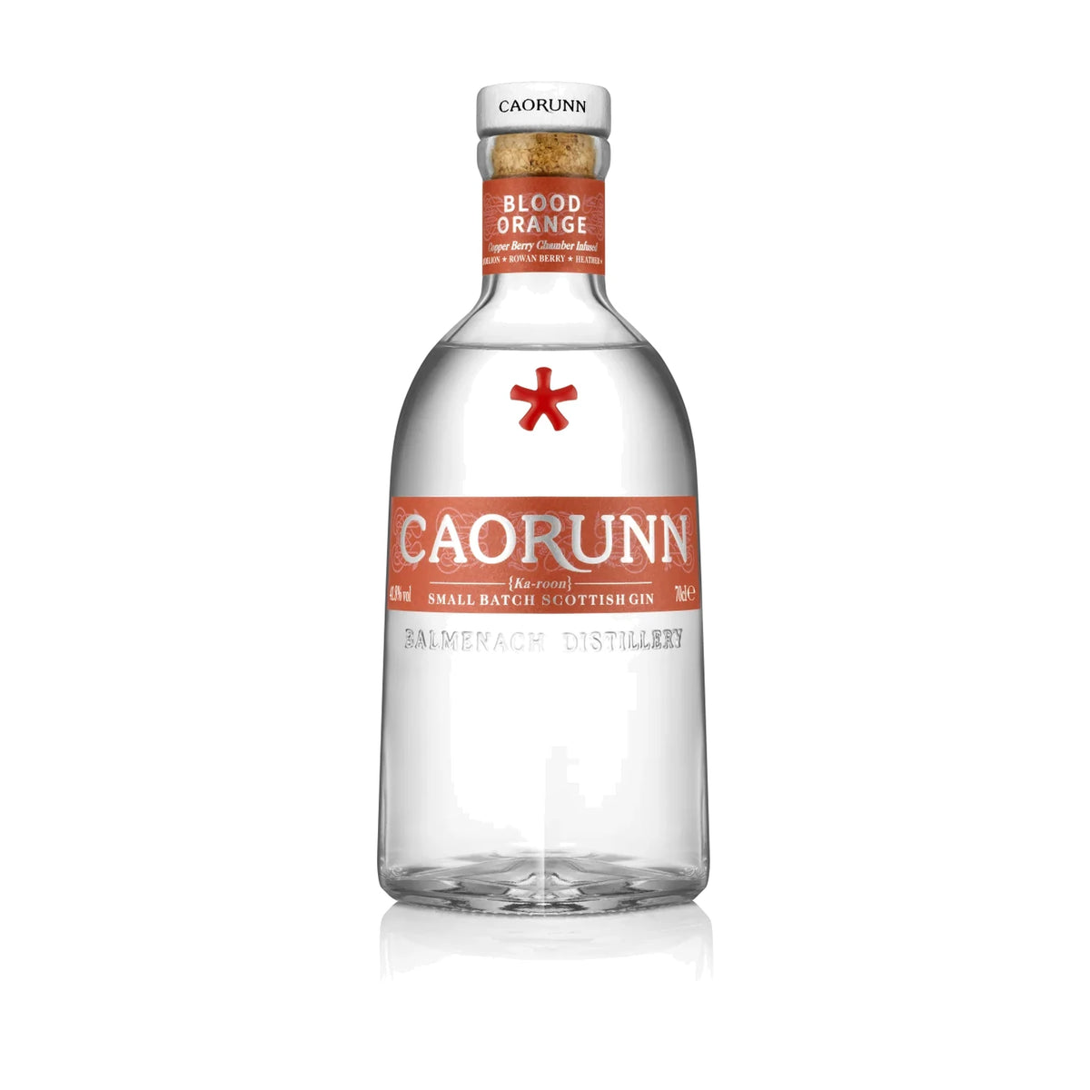 Caorunn Blood Orange Gin, 70cl bottle on a white background