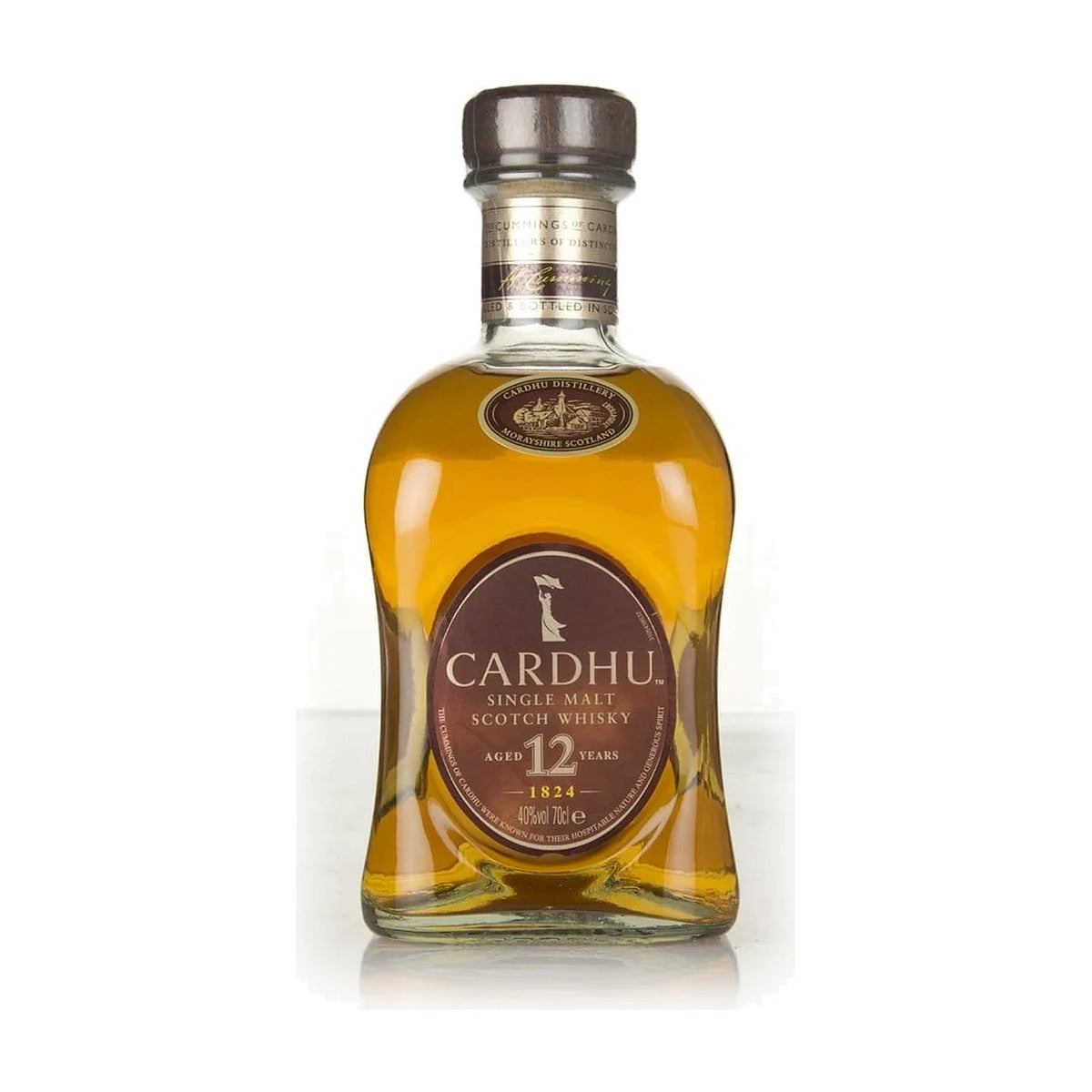 Cardhu 12 Year Old Speyside Single Malt Scotch Whisky, 70cl bottle on a white background