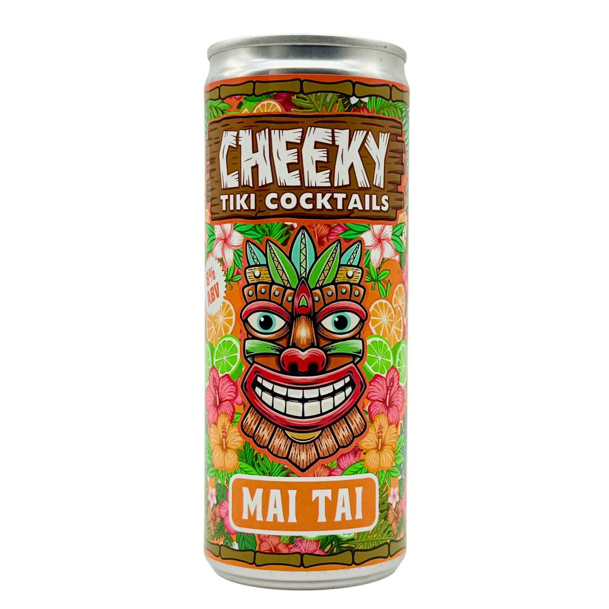 Cheeky Tiki Mai Tai ready-to-drink cocktail 250ml can on a white background