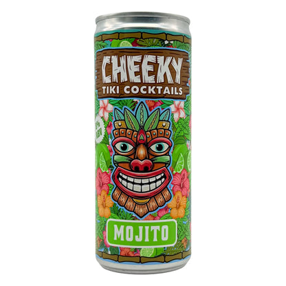 Cheeky Tiki Mojito ready-to-drink cocktail 250ml can on a white background