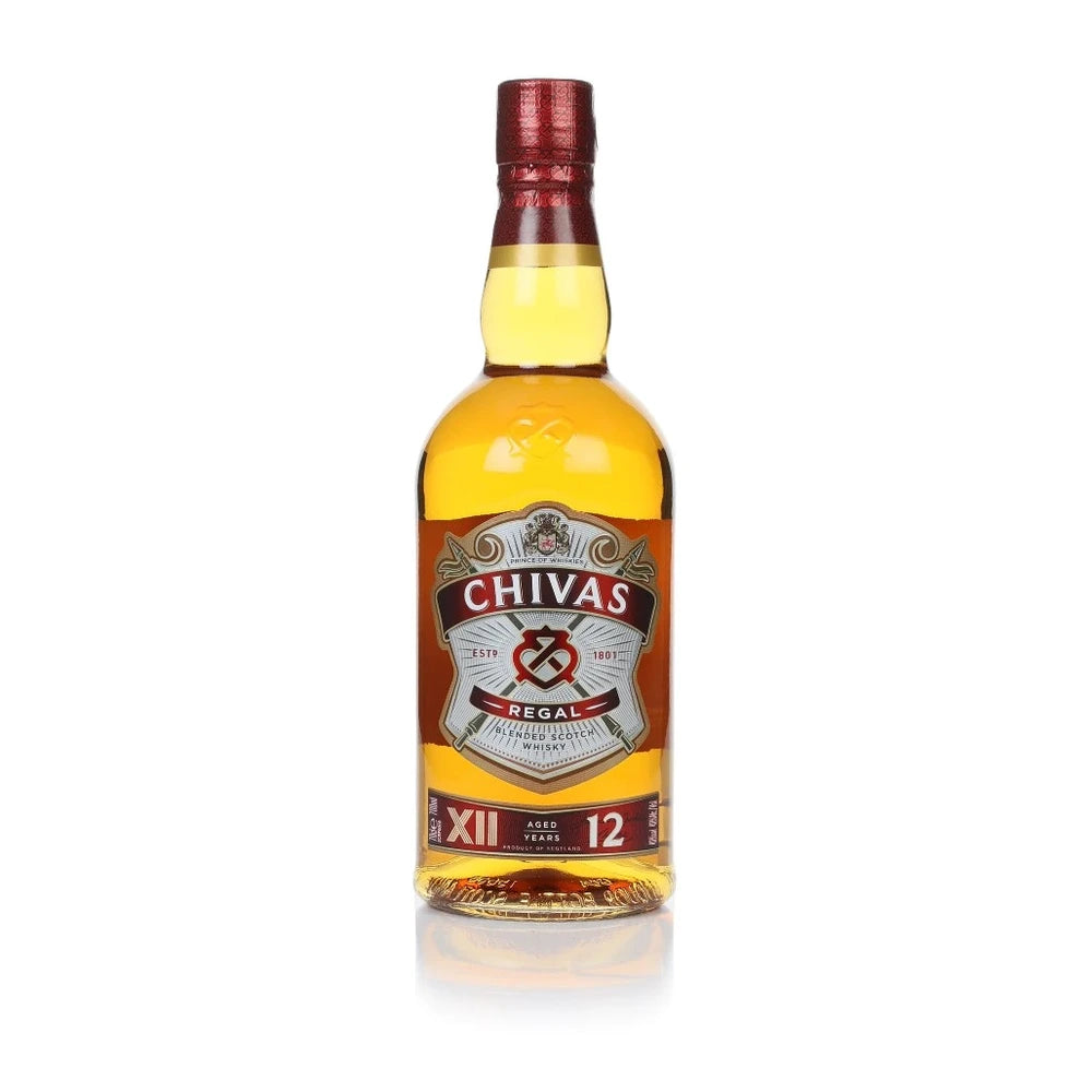 Chivas Regal 12 Year Old Blended Scotch Whisky 70cl bottle on a white background