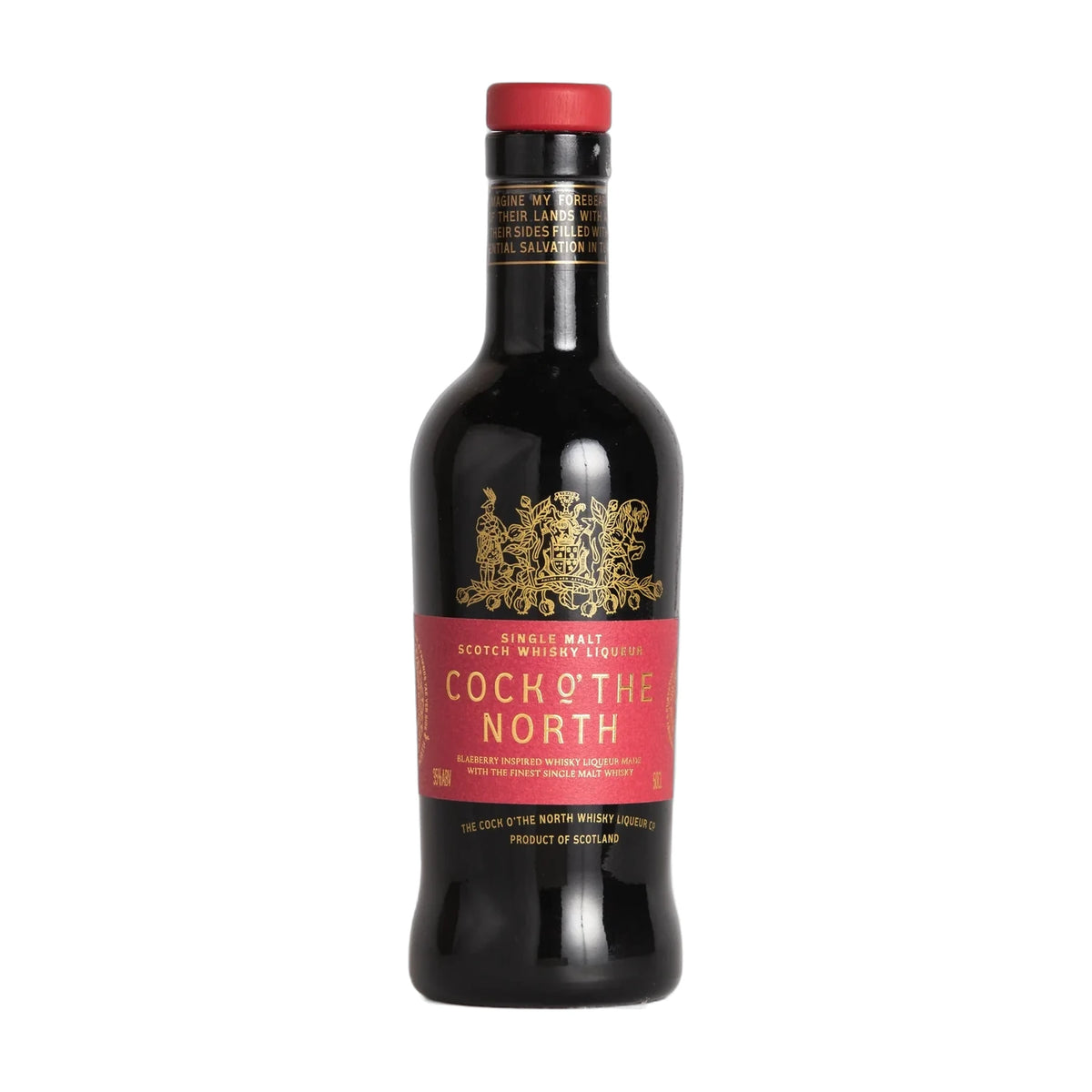 Cock o' the North Whisky Liqueur, 50cl bottle on a white background