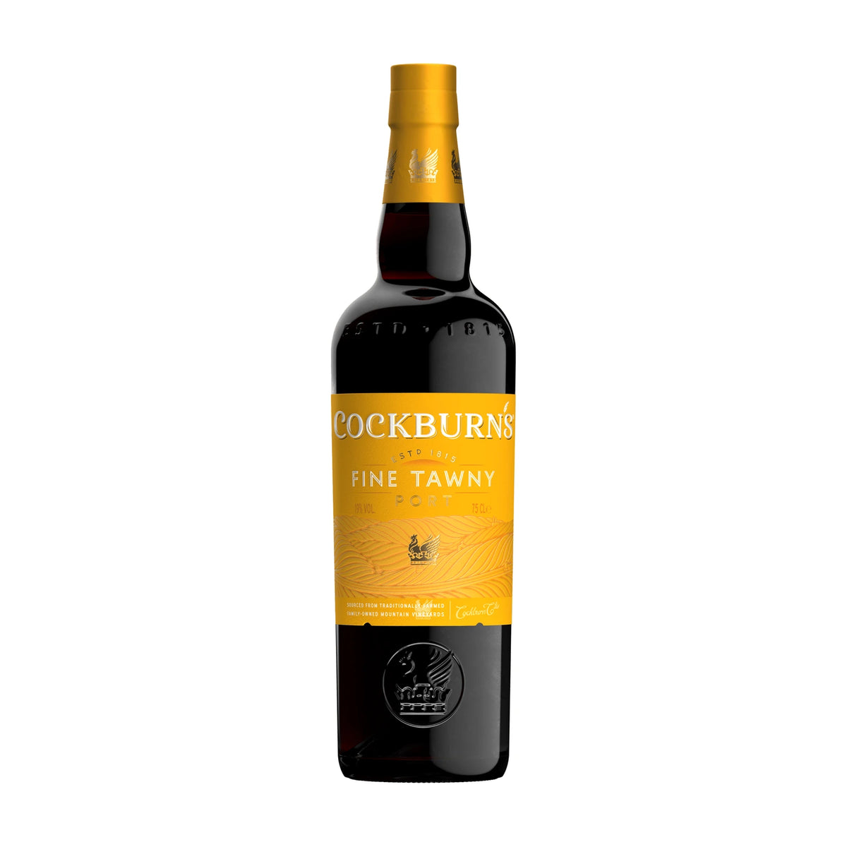 Cockburn’s Fine Tawny Port 75cl bottle on a white background