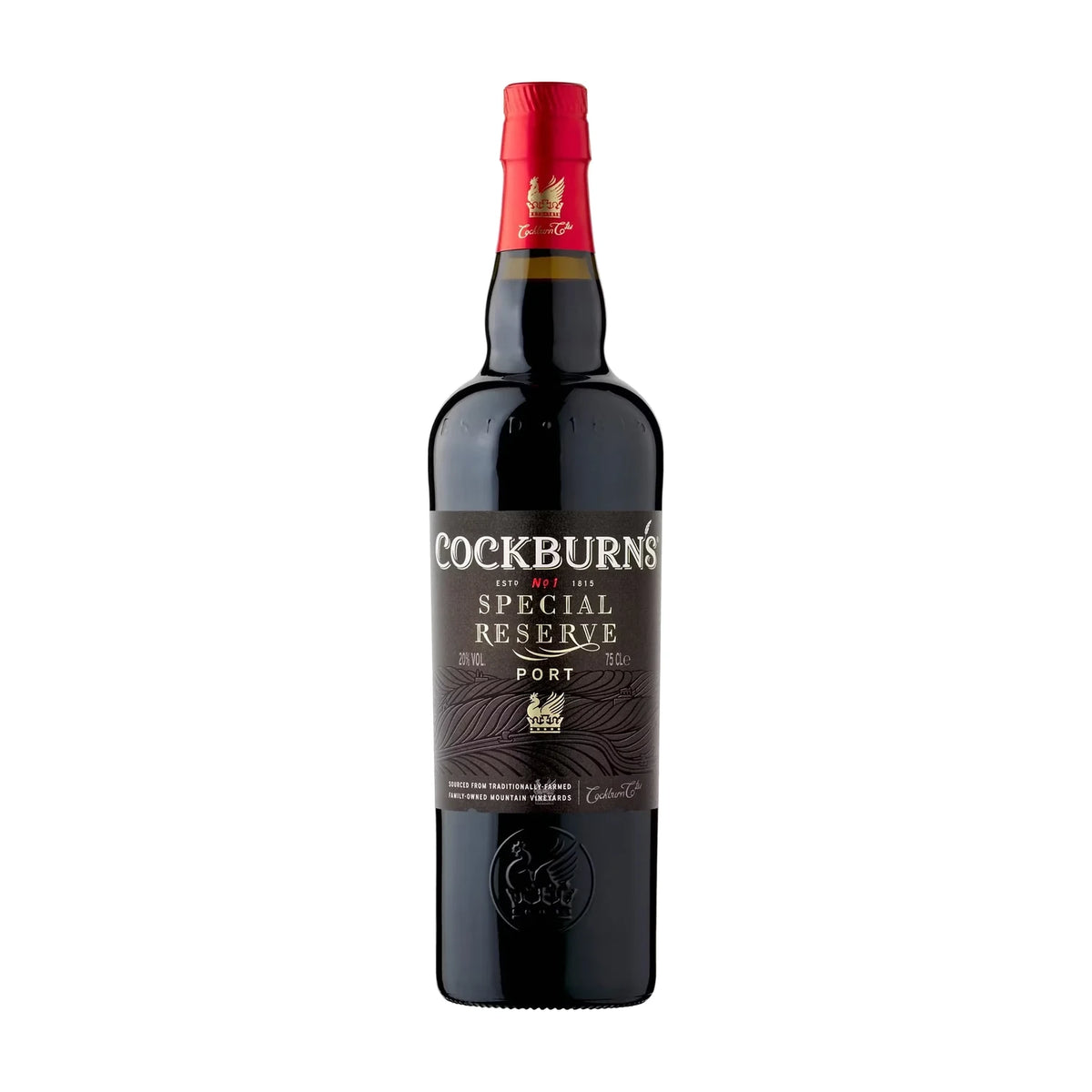 Cockburn's Special Reserve Port, 75cl bottle on a white background