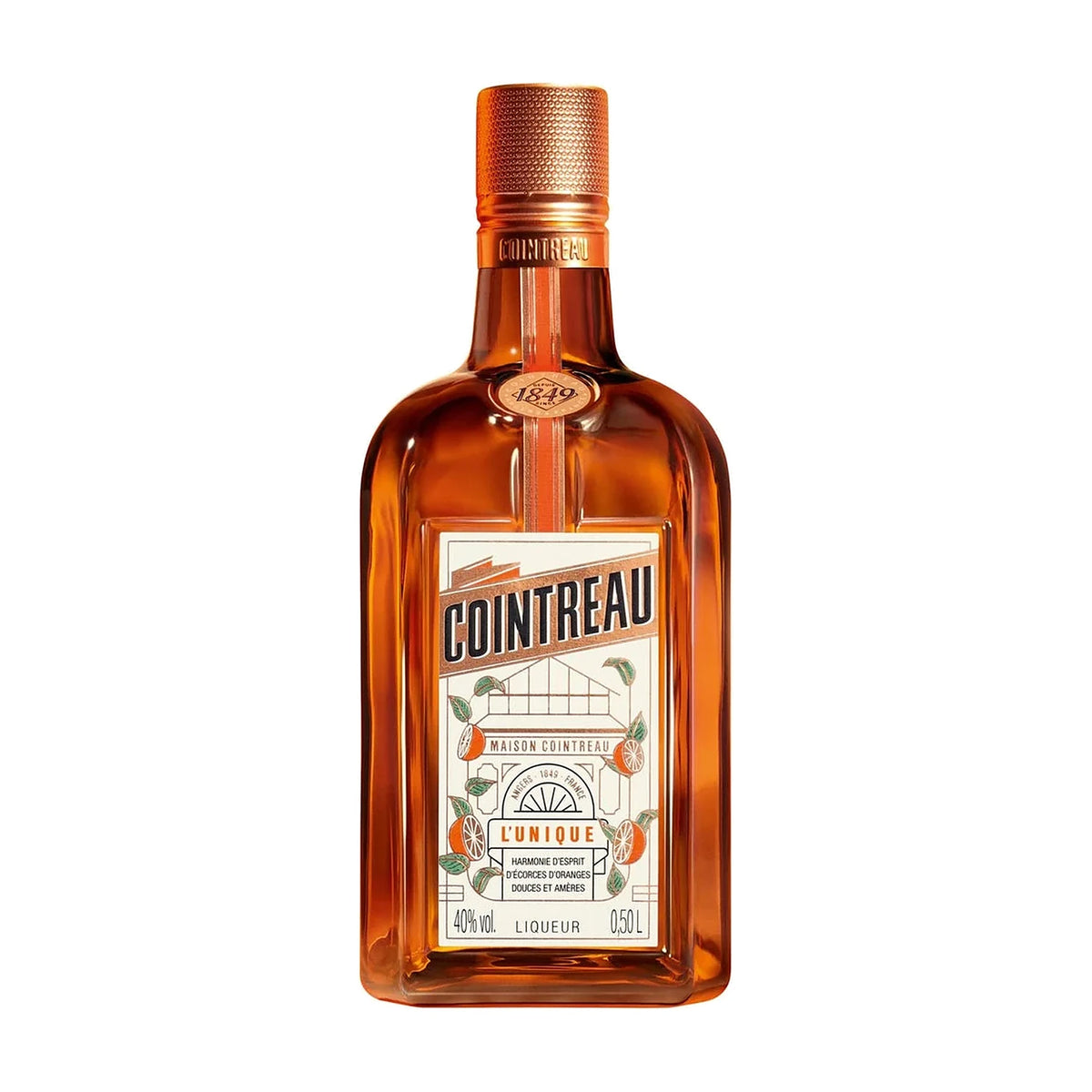Cointreau Triple Sec Orange Liqueur, 70cl bottle on a white background