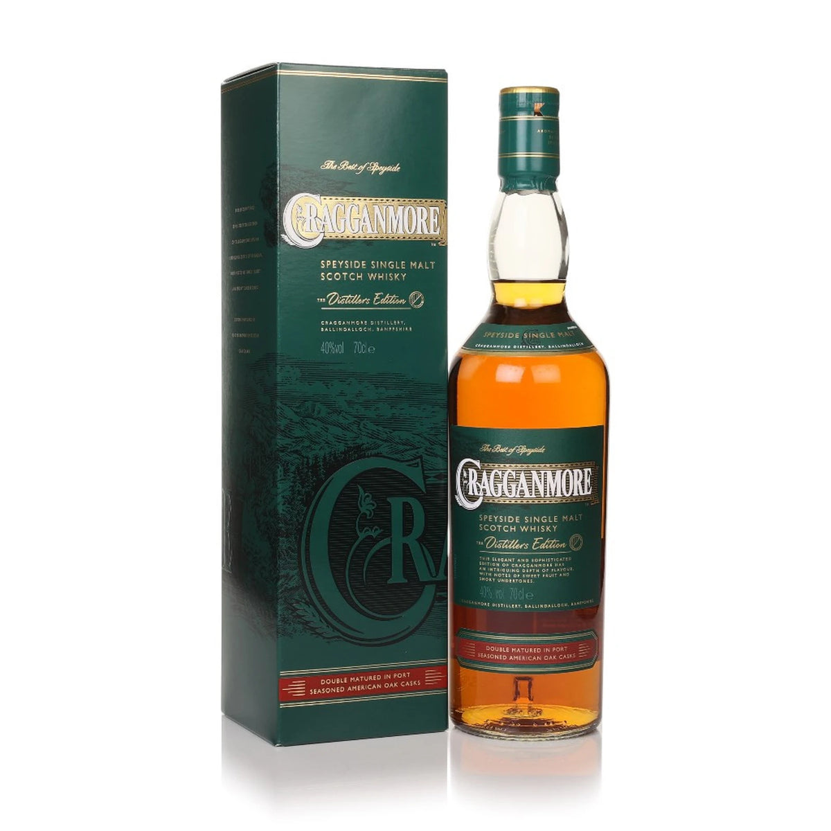 Cragganmore Distillers Edition Single Malt Scotch Whisky 70cl bottle on a white background