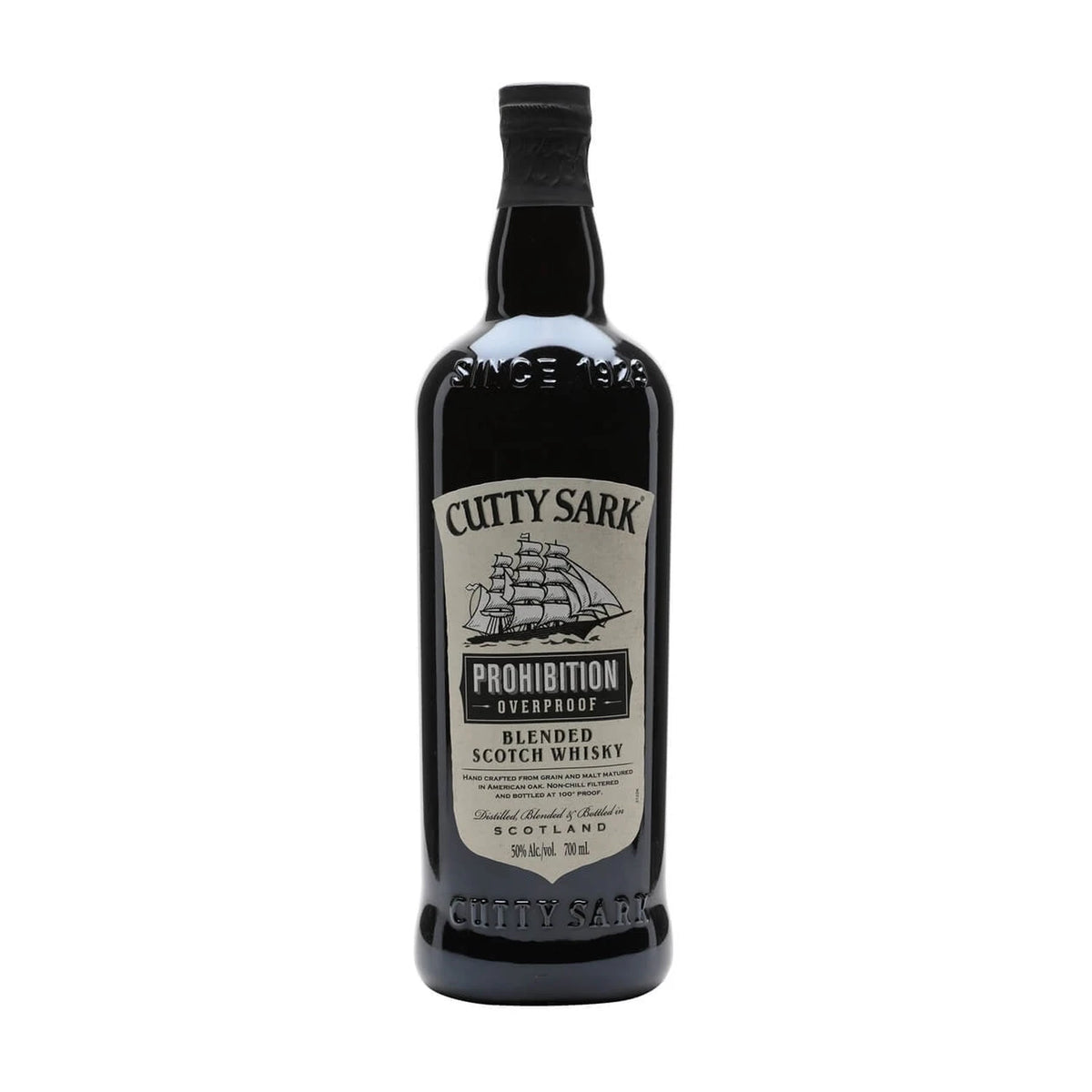 Cutty Sark Prohibition Edition Blended Scotch Whisky 70cl bottle on a white background
