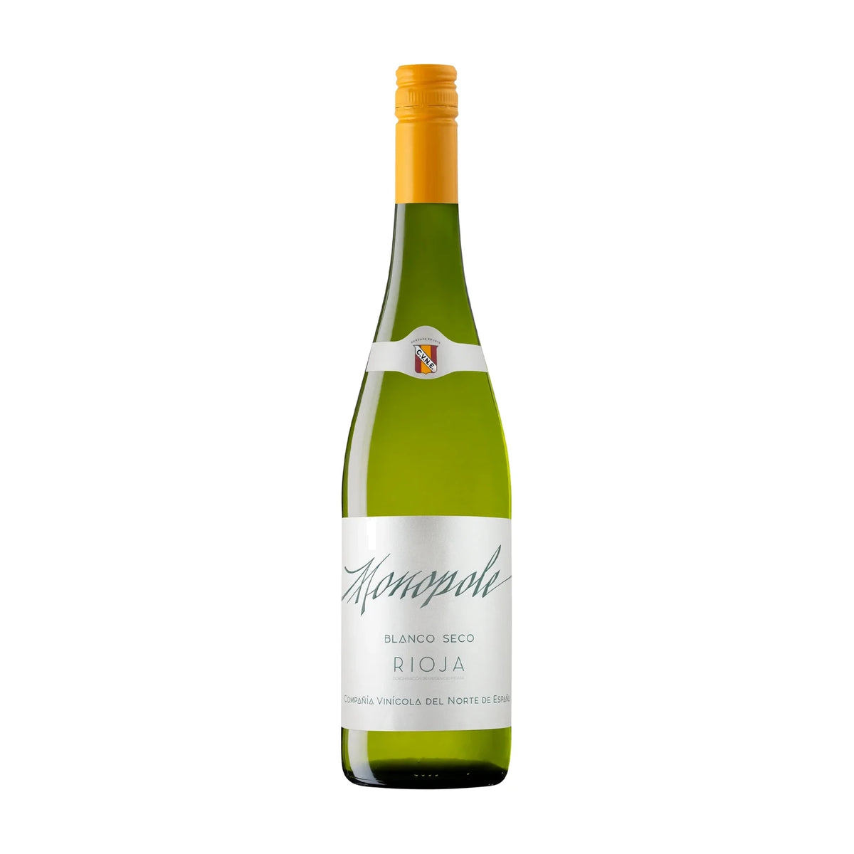 CVNE Monopole Blanco Seco (Unoaked), 75cl bottle on a white background