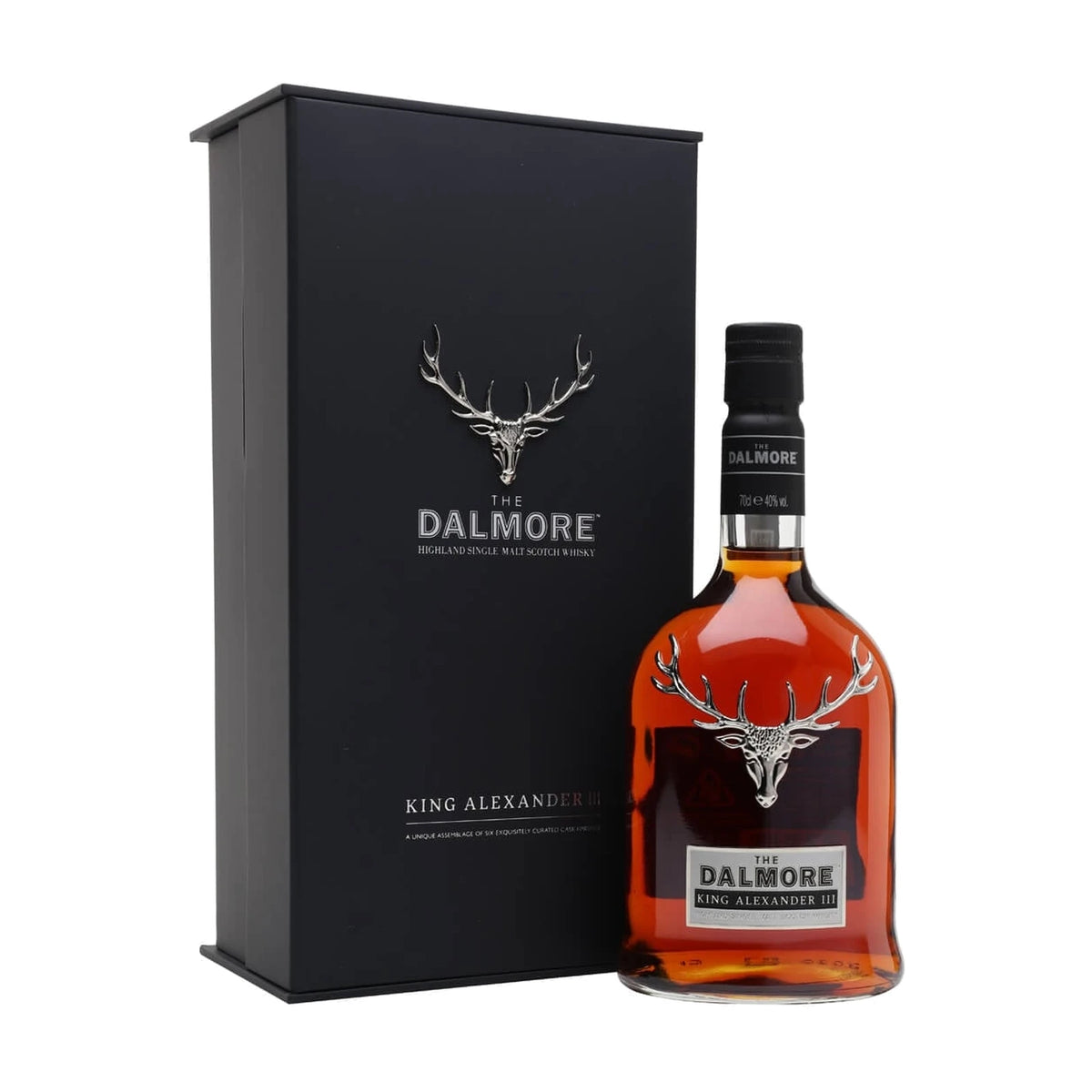 Dalmore King Alexander III Highland Single Malt Scotch Whisky 70cl bottle on a white background