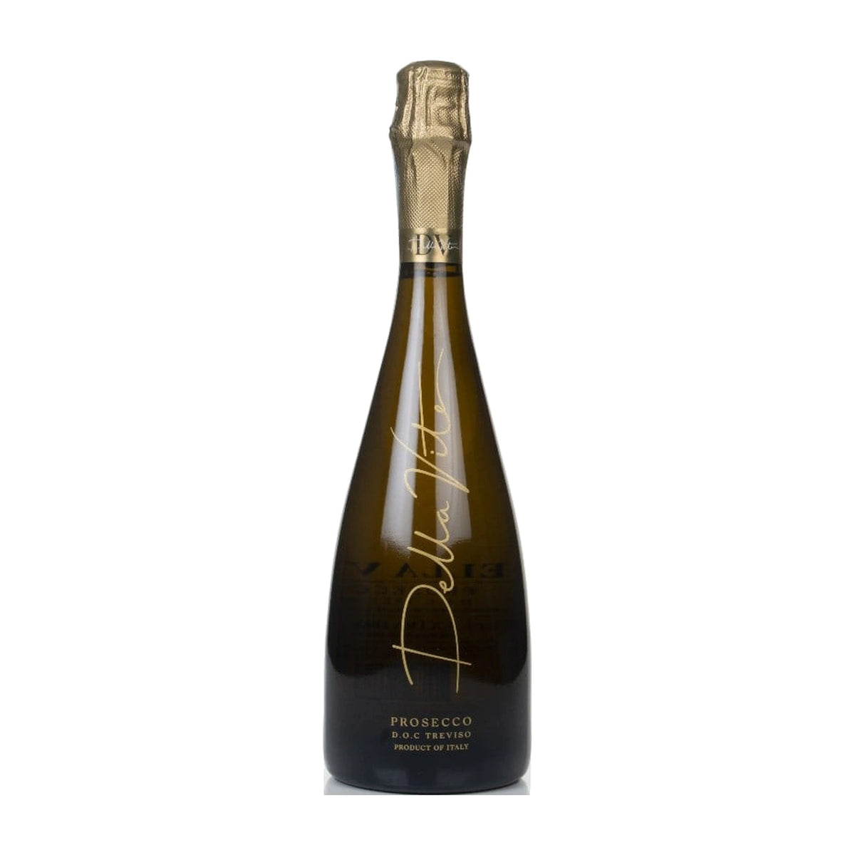 Della Vite Prosecco Treviso DOC Veneto Italy 75cl bottle on a white background